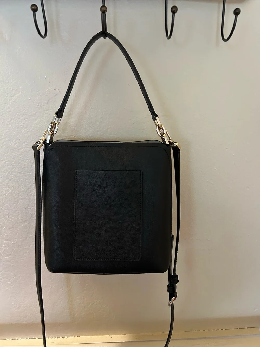 kate spade Black Pebbled Leather Shoulder Bag with Gold Hardware